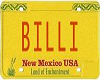 Billi NM Licence Plate