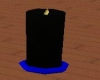 Blk pillar candle on blu