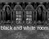 black and white room