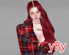 yBy Plaid Red Blazer
