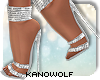 K| Silver Bling Heels