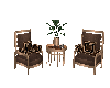 chairs brown and gold