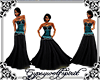 black & teal ballgown