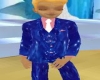 blue suit with pink shir