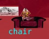 cronus burgundy chair