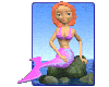 Red Hair Mermaid on Rock
