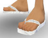 White Satin Flip Flops