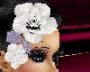 A PURPLE AND WHITE BOW