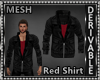 Blck Leather Jacket Red