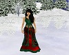 red green christmas gown