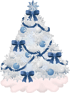 White and blue tree