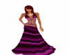 purple and gold gown