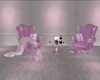 Chairs with poses pink