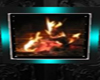 Teal animated fireplace