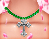Necklace cross green