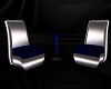 Silver Blue Club Chairs