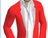 RED TUX/OFF WHITE SHIRT