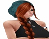 teal beret n red braid