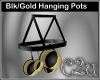 C2u Blk/Gld Hanging Pots