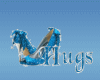 BLUE GLITTLE SHOES HUGS