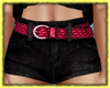 Black Shorts| Pink Belt