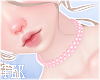 [T] Pearl choker Pink