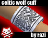 Celtic Wolf Wrist Cuff L