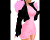 pink + blk fur coat