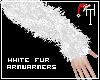 -White Fur Armwarmers.-