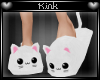 -k- White Kitty Slippers
