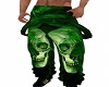 toxic green skull pants