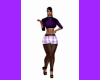 Purple Plaid Skirt Set-S