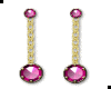 Pink Gem Drop Earrings