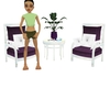 OFFICE CHAIR PURP.& WHT.