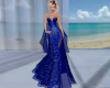 Blue Sheer Shawl Gown