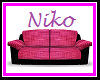 Black/Pink Leather Couch