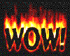 Flaming WOW sticker