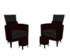 Morfae Red Black Chairs