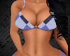 blue plad bra