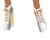 DJS white heel boots 