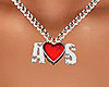 A ❤ S Necklace Silver