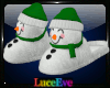 Green Snowman Slippers M