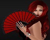 Red BLack Fan Geisha 