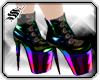 *S Neon Rainbow Boots