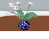 (JJC)blue vase/white fl