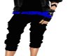 Black pants w/blue belt