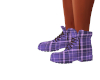 purple plaid boots