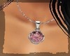 silver pink rose necklac