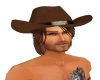brown cowboy hat n hair