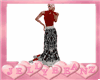 red black gown